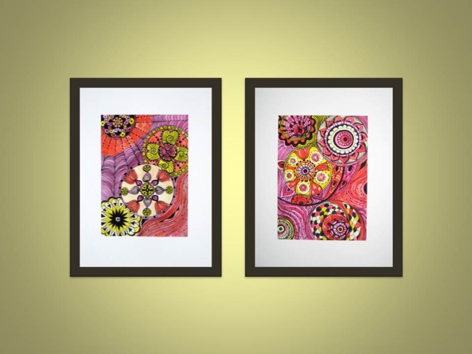 Fine Art Print Chakras Orange Yellow Magenta 5"X7" Reproduction 2 