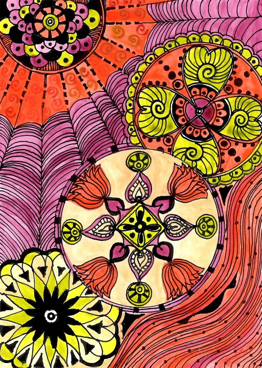 Fine Art Print Chakras Orange Yellow Magenta 5"X7" Reproduction 3 