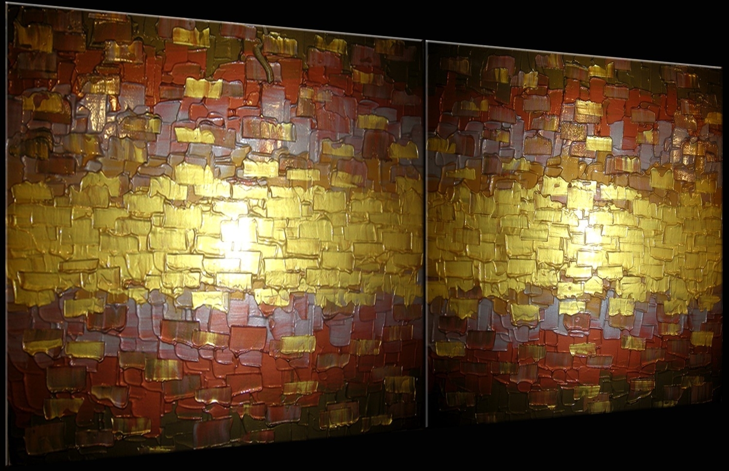 Abstract Gold Art, Original Painting, Metallic Textured Paintings, By Lafferty - 18 X 48 3