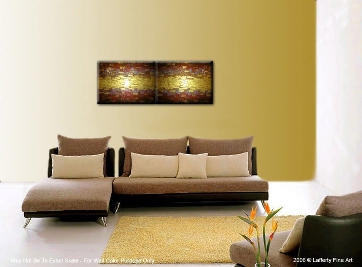 Abstract Gold Art, Original Painting, Metallic Textured Paintings, By Lafferty - 18 X 48 4