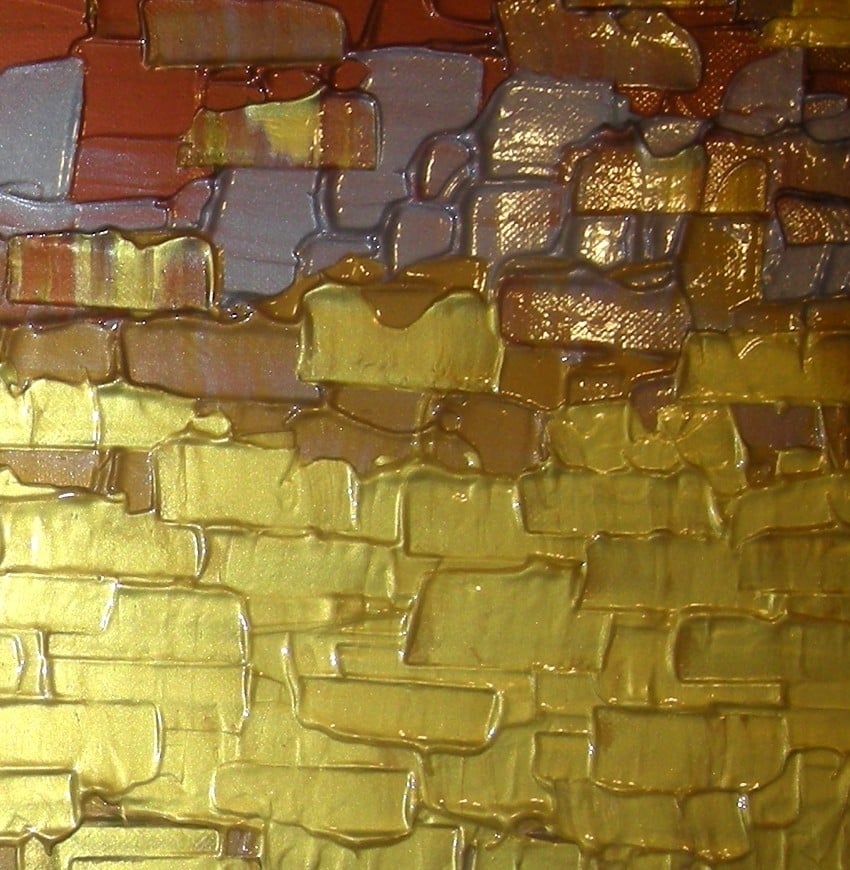 Abstract Gold Art, Original Painting, Metallic Textured Paintings, By Lafferty - 18 X 48 5