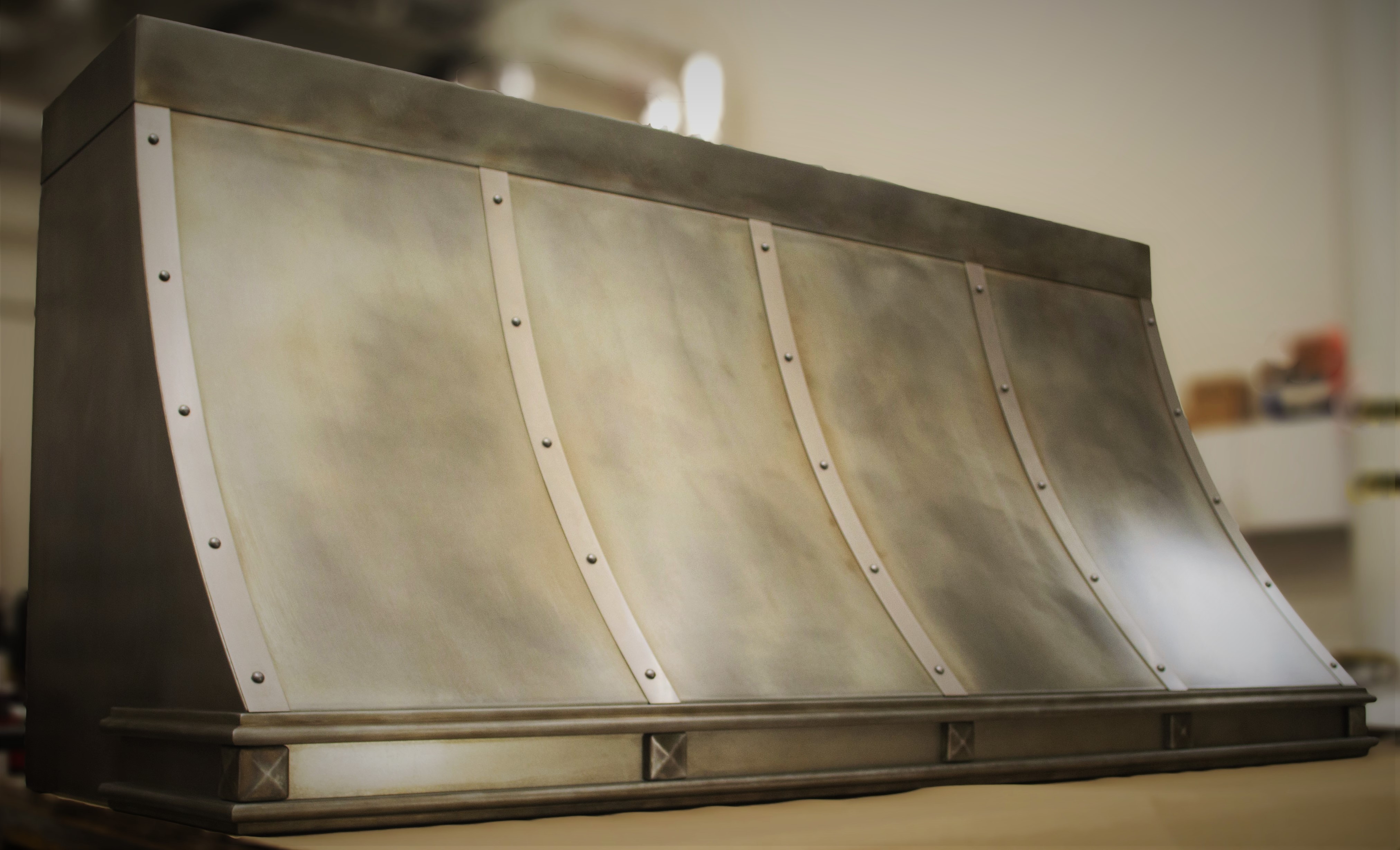 #19 Custom Zinc Range Hood With Decorative Molding | Maker Marketplace