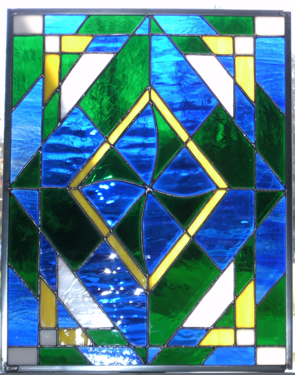 "Oceans And Valleys" - Stained Glass Panel