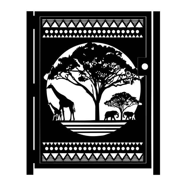 African Savannah Artistic Steel Gate - Decorative Steel Panel - Garden Gate - Custom Gate - Handmade