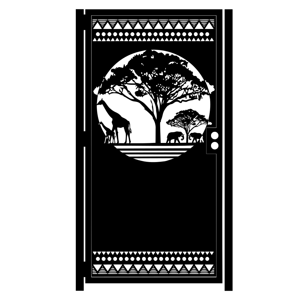 African Savannah Artistic Steel Gate - Decorative Steel Panel - Garden Gate - Custom Gate - Handmade 6 