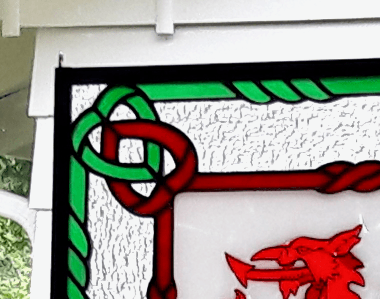 Celtic Fused Glass and Stained Glass Window - Cymru Am Byth (Wales Forever) 3 