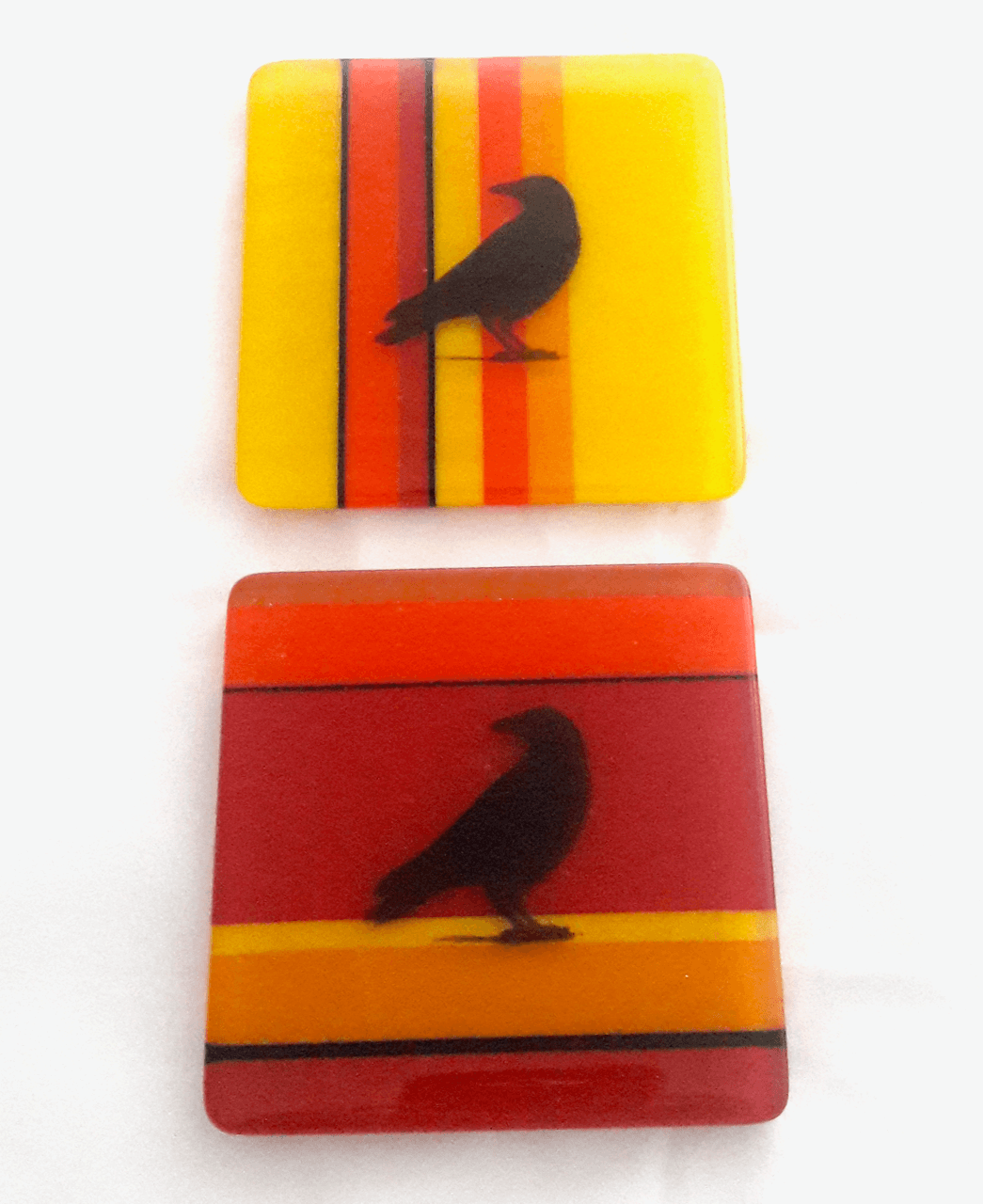 Contemporary Fused Glass Kitchen Tiles with Hand Screened Design - Ravenware 4