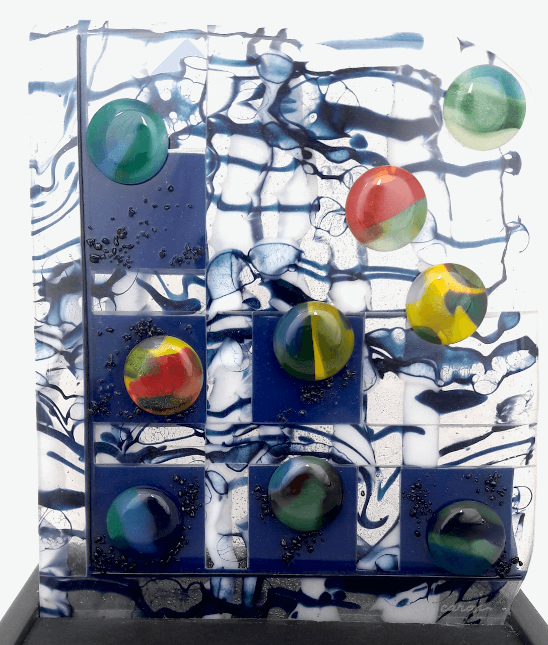 Contemporary Fused Glass Table Sculpture Featuring Handmade Glass - Zoom! 3