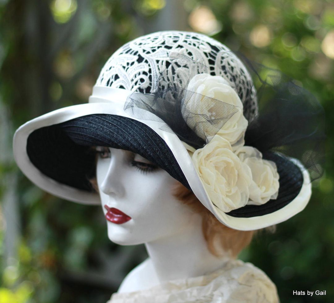 Downton Abbey Wide Brim Woven Straw Sun Hat with Ombre Pink and Gold Coloring Vintage Style Summer Downton Abbey Hat in Salmon Pink  main image 4