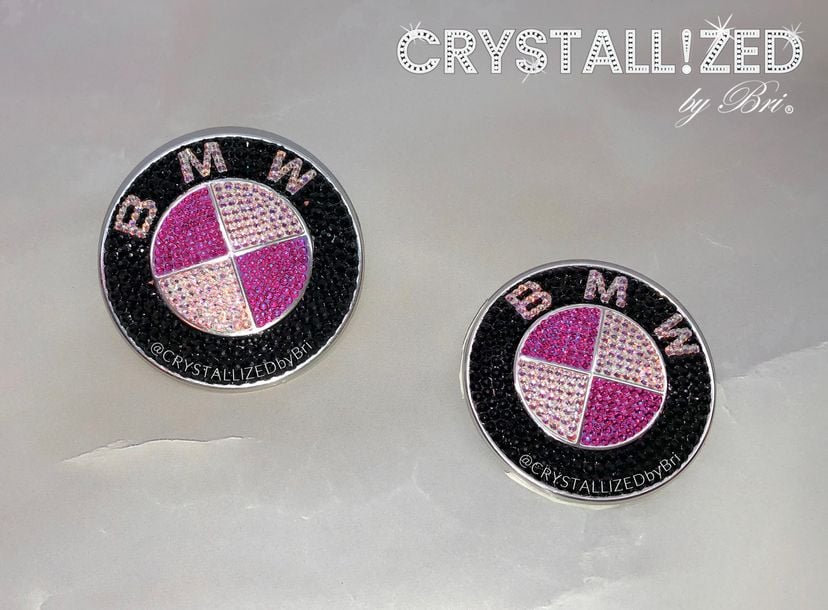 Pink Bmw Emblem With Genuine European Crystals Crystallized Roundel Car Emblem Bling Bedazzled