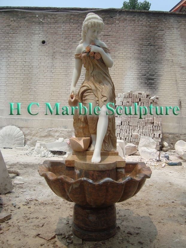 French Maiden W/ Jug Statue Fountain