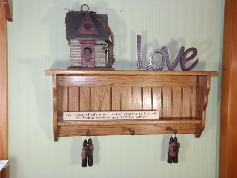 Solid Oak Coat Racks Wall Shelves