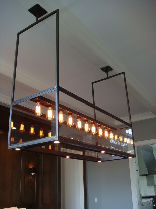 Lighting - Modern Custom Steel & Glass Chandelier