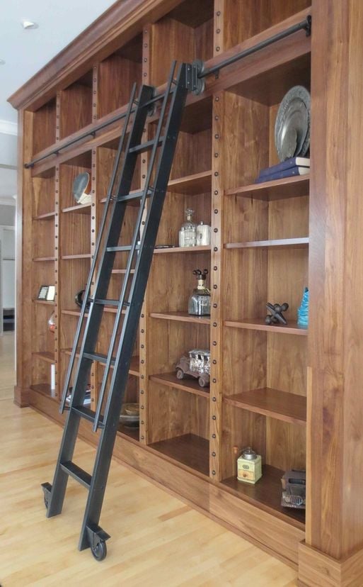 Steel Rolling Library Ladder - Round Bar & Roller
