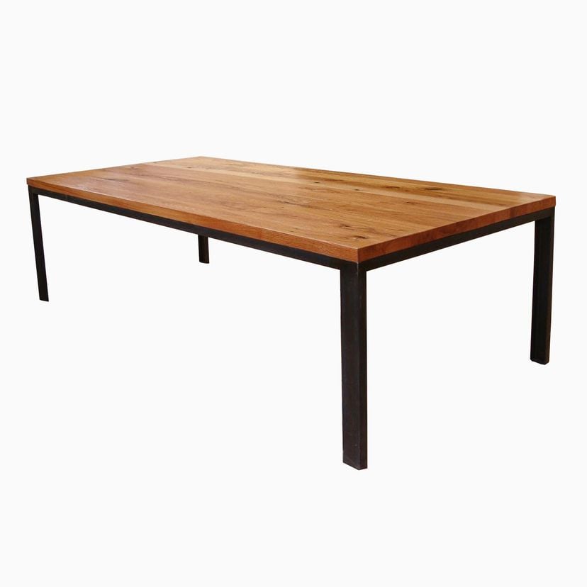 Dining Table Base – Structural Steel And Reclaimed Oak