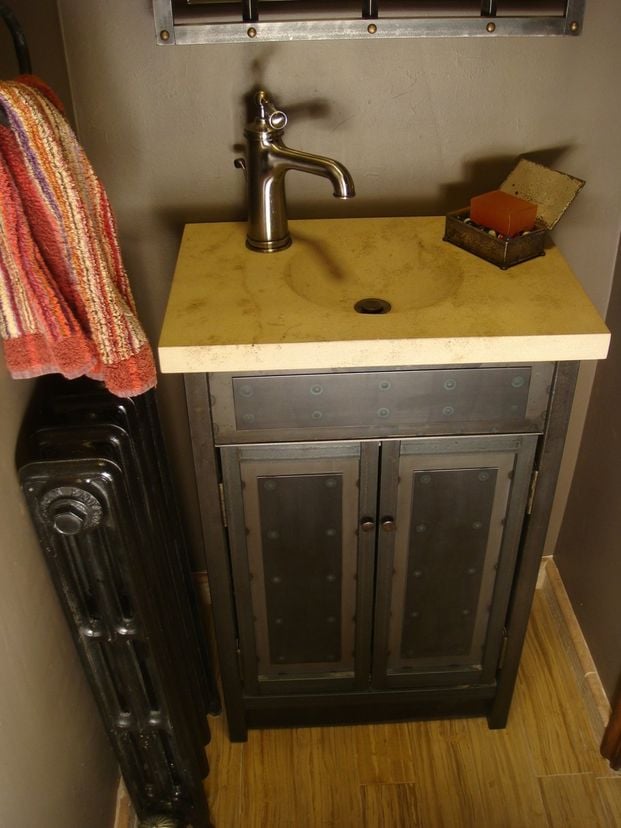 Vanity Base / Forged Mirror Frame Set