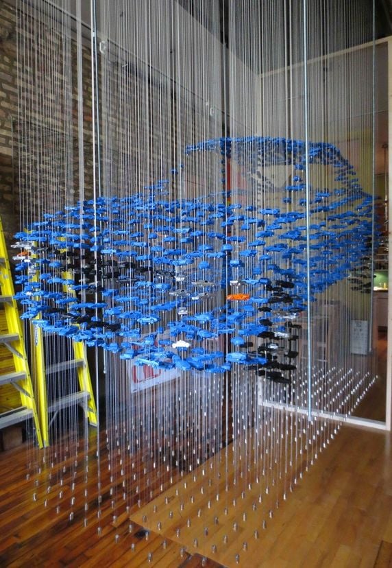 Hanging Automobile Sculpture - Model Cars, Steel & Stainless Steel