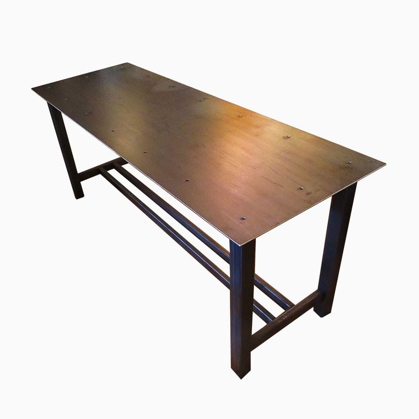Community Table – Traditional Trestle Style Table In Steel