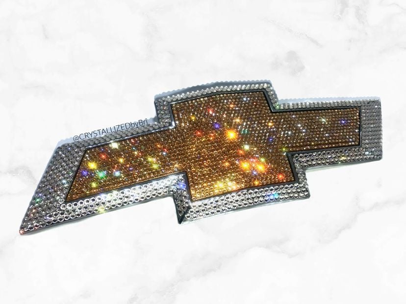 Chevy Chevrolet Bow Tie Crystallized Car Emblem Bling Genuine European Crystals Bedazzled