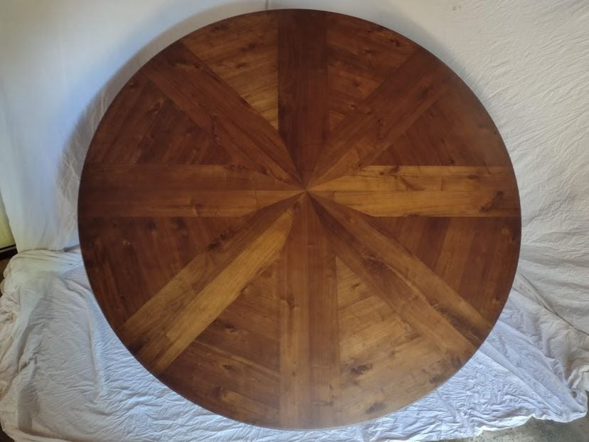 8' Diameter Round Walnut Dining Table