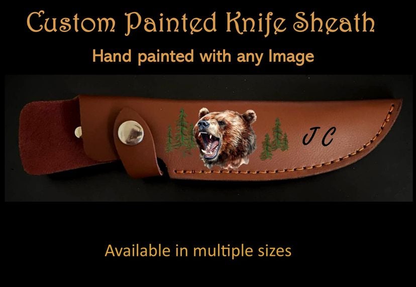 Custom Knife Sheath, Custom Leather Knife Sheath, Knife Sheath,  Personalized, Hunter Gift