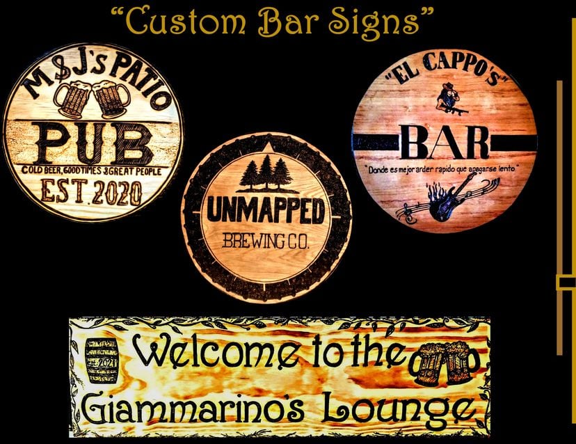 Bar Sign, Pub Sign, Wood Signs, Custom, Hand Created, Designed For You