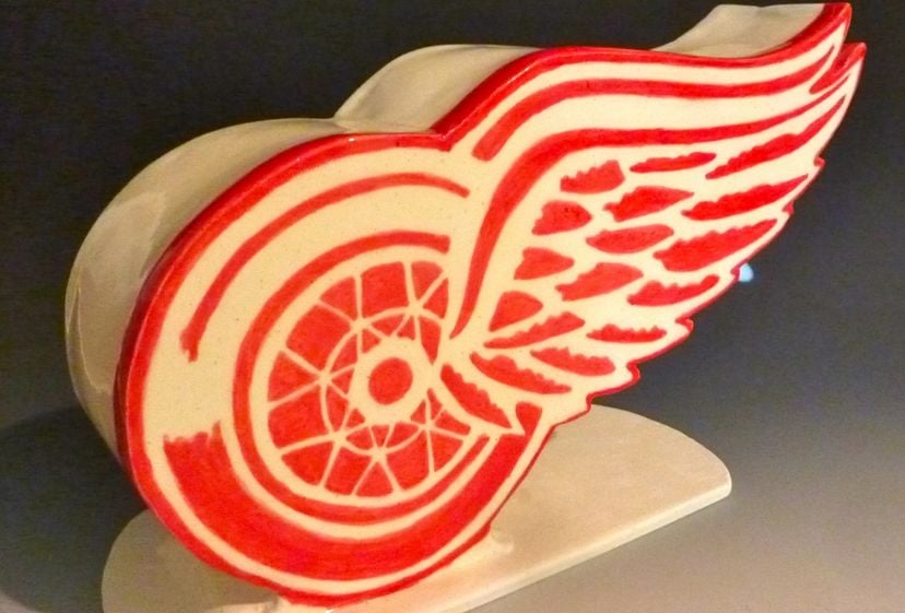 Red Wings Hockey Team Logo Cremation Urn