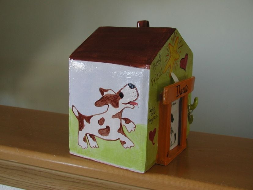 Whimsical Doghouse Dog Cremation Urn