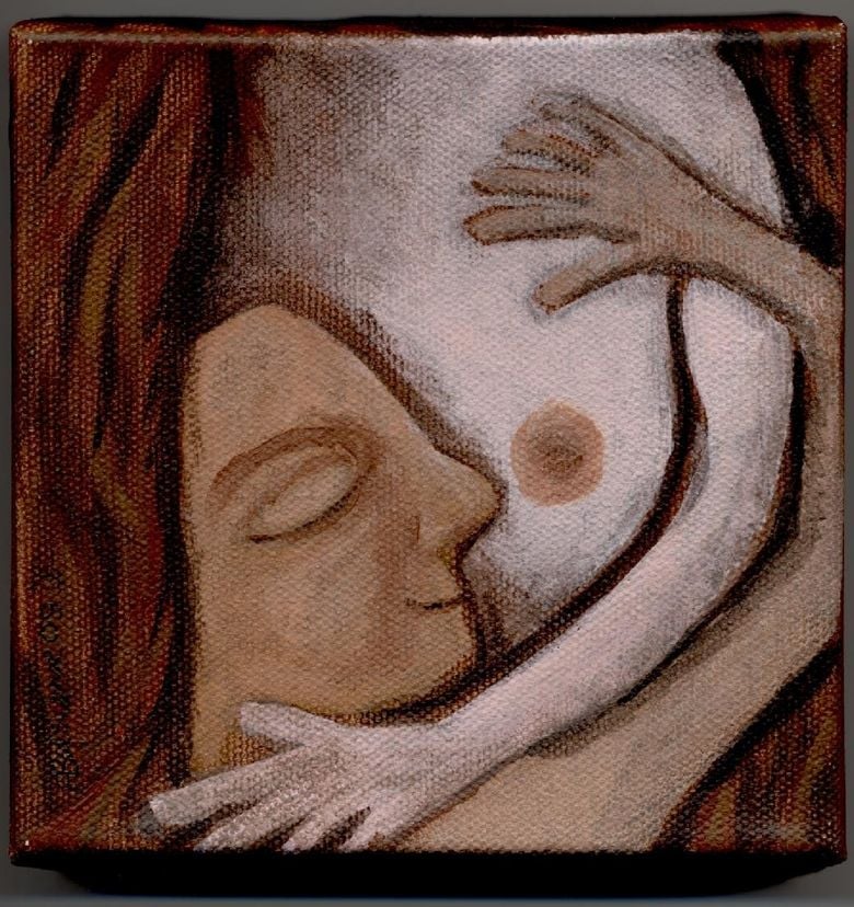 Dancing Cheek To Breast - Acrylic Painting