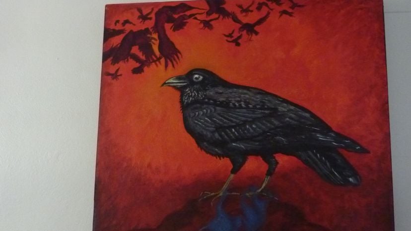 Acrylic Painting Of Raven
