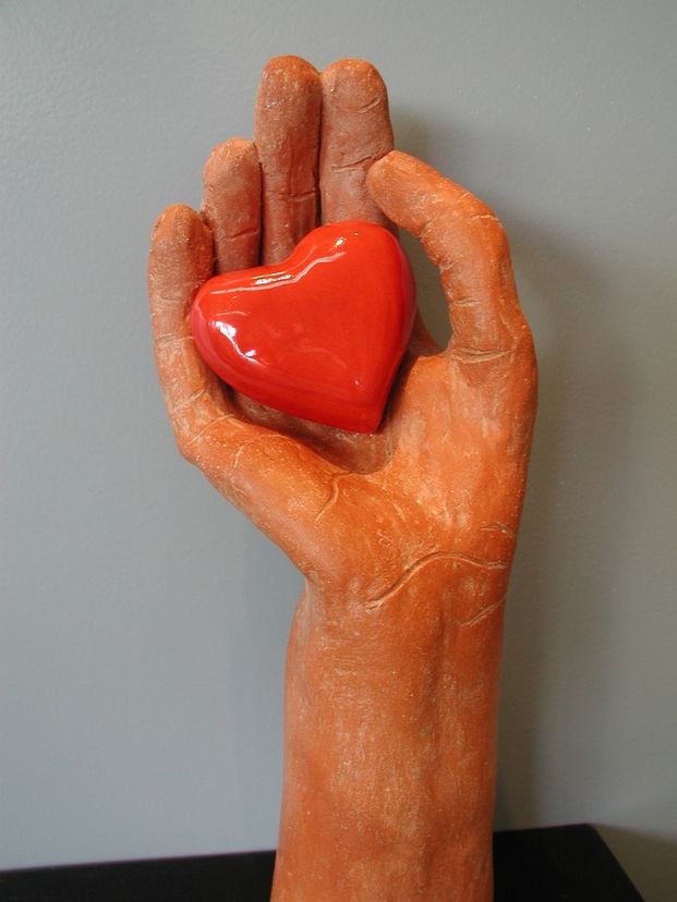 Hand Sculpture -Holding My Heart