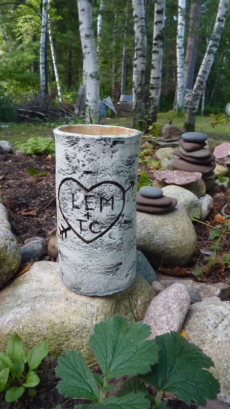 Pottery Wood-Look Vase