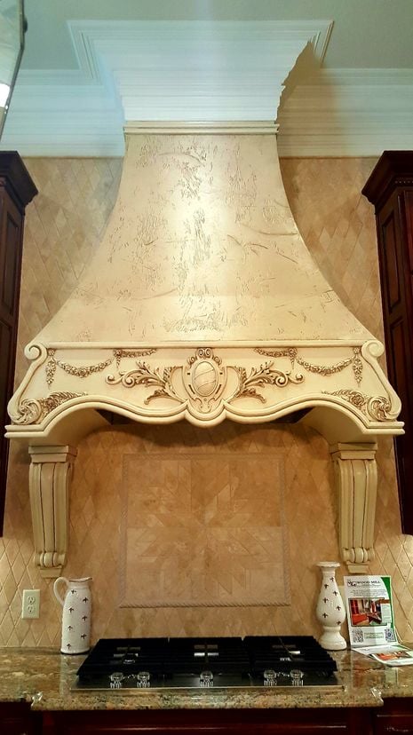 Carved French Oven Hood