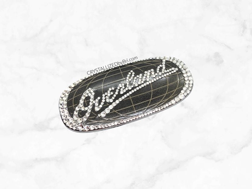 Jeep Overland Oval Crystallized Car Emblem Bling Genuine European Crystals Bedazzled