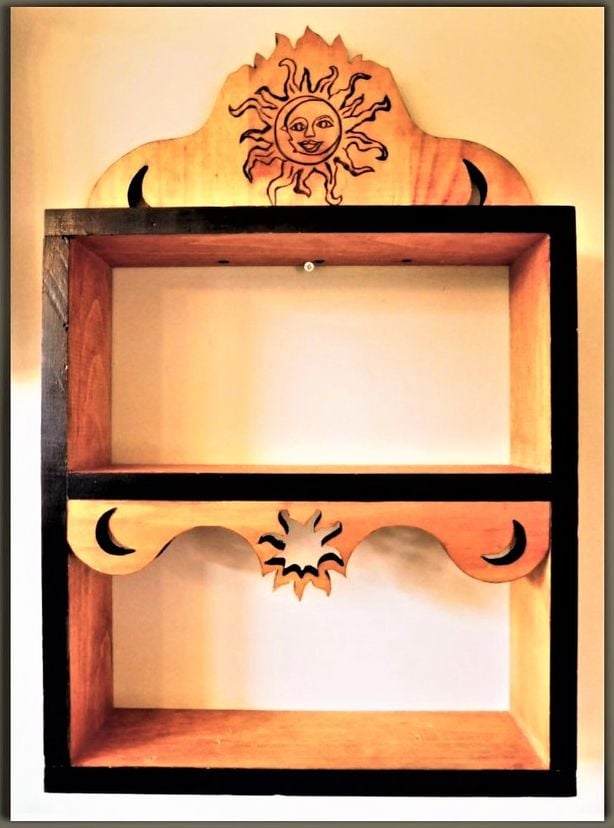 Custom Shelves,Wall Shelf, Display Shelf, Shadow Box Shelf,Sun And Moon Wall Art,Shelves,Spice Rack