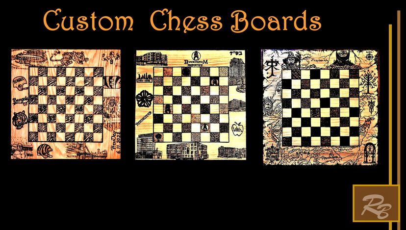 Chess Boards, Custom, Custom Chess Boards, Artistic Creations By Rose