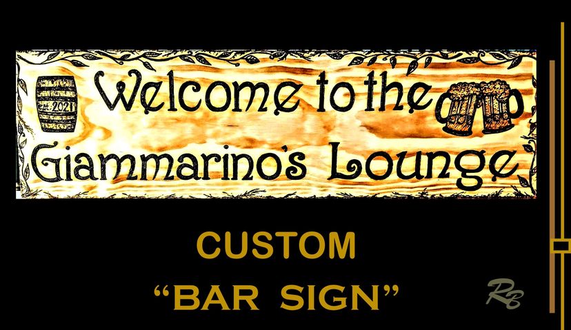 Bar Sign, Custom, Wood Bar Sgin