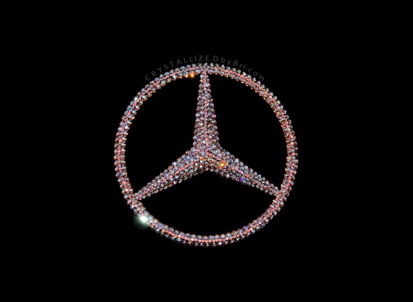 Mercedes Benz Crystallized Car Emblem Star Bling Genuine European Crystals Bedazzled