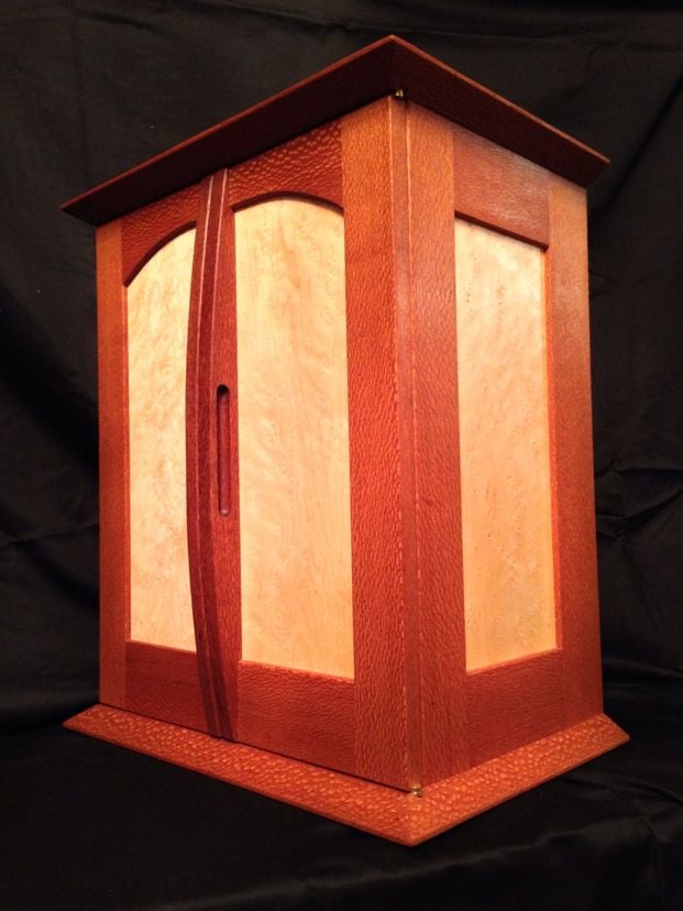 Birdseye Maple And Leopard Wood Jewelry Box For Necklaces