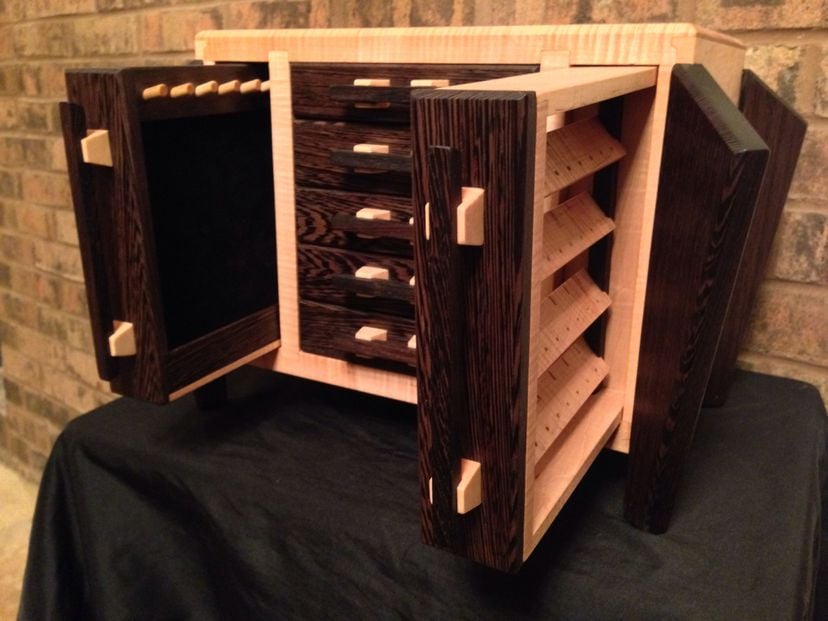 Wenge And Curly Maple Jewelry Box