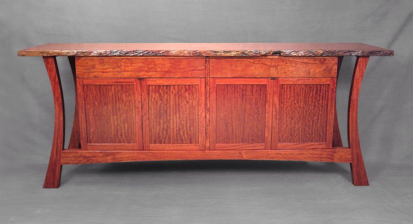 Live Edge Credenza In Bubinga