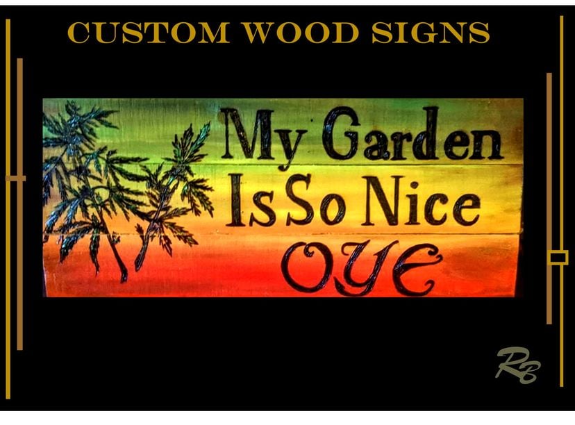 Marihuana Sign, Custom Sign, Signs, Custom, Wood, Personalized, Hand Created,
