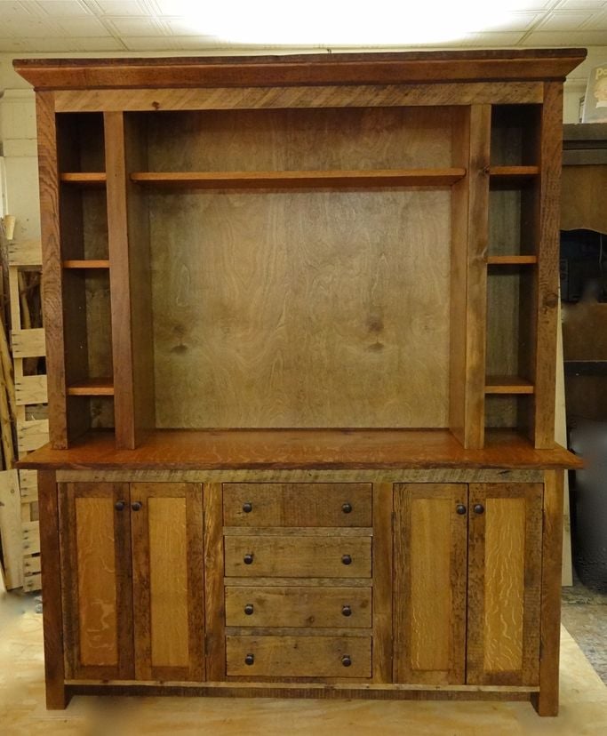 Reclaimed Barn Wood Entertainment Center