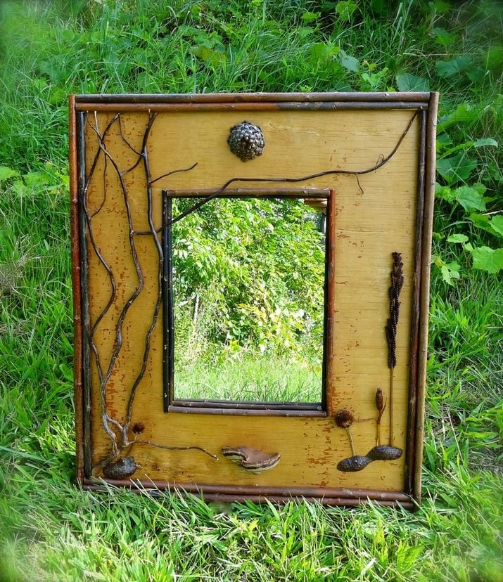 Rustic Birch Mirror Frame