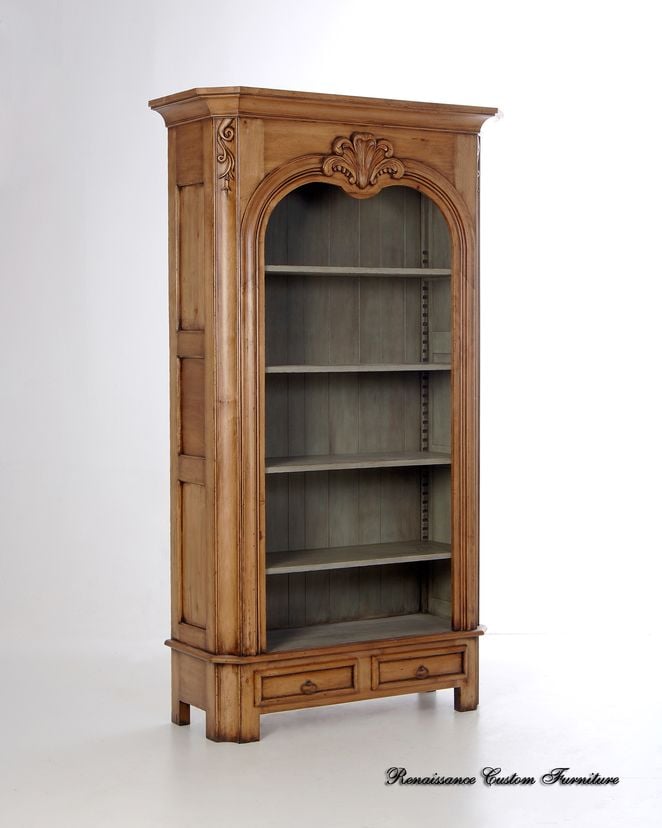 #1015 Hand Carved Open Armoire