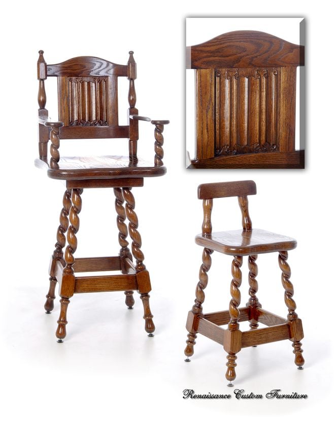 #1305 Swivel Oak Barstools