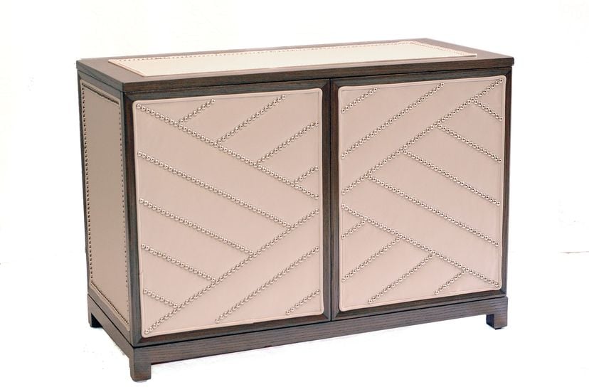 #2081 Leather Upholstered Chest