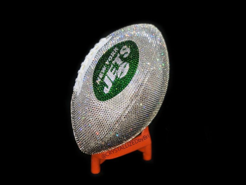 New York Jets Crystallized Football Full Size Nfl Bling Genuine Europeani Crystals Bedazzled