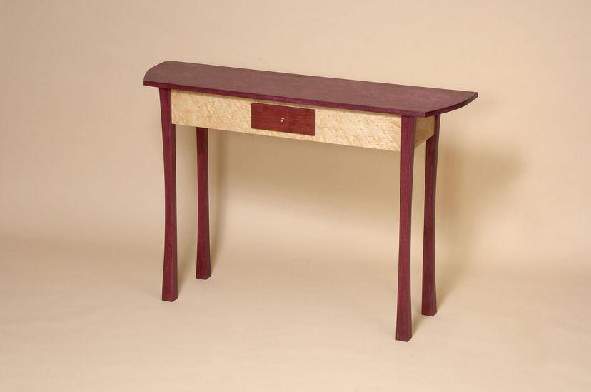 Purpleheart And Birdseye Maple Console Table
