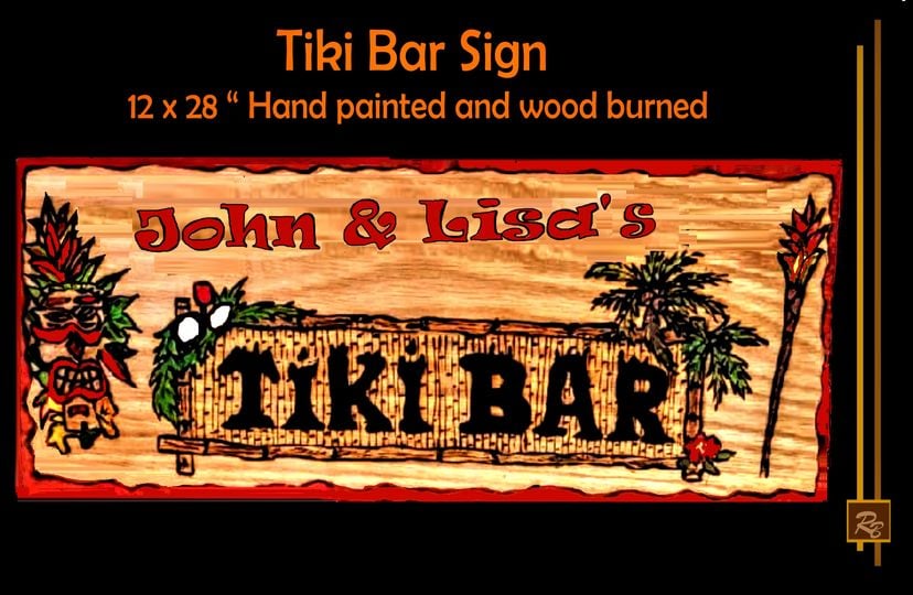 Tiki Bar Sign, Tiki Bar, Decorations, Signs, Art